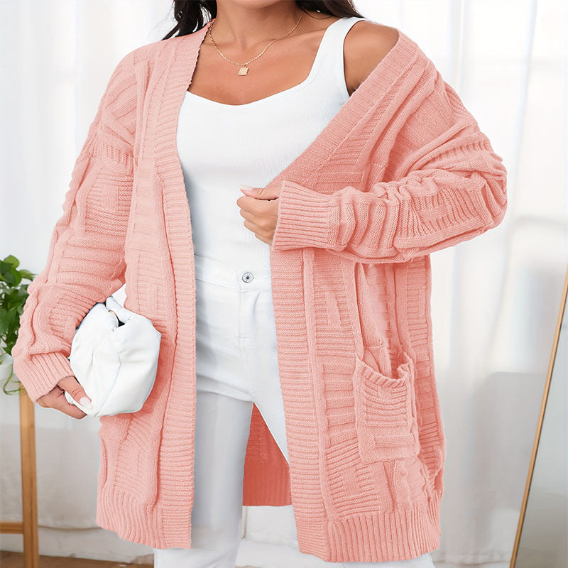 Dam Cardigan Slim Fit V-neck Mid-Length Mjuk Tyg-5