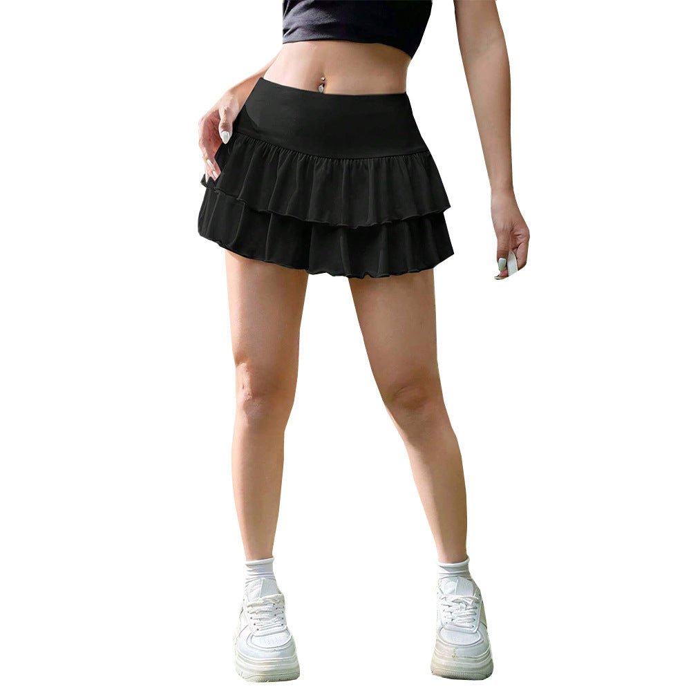 Kvinnors Fritidsrock Ruffles Elastiskt Tyg-6