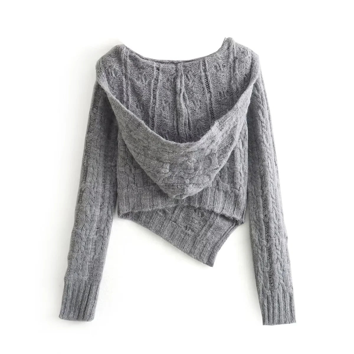 Kvinnors Cardigan Modern Design Flätmönster Mjukt Stickmaterial-2