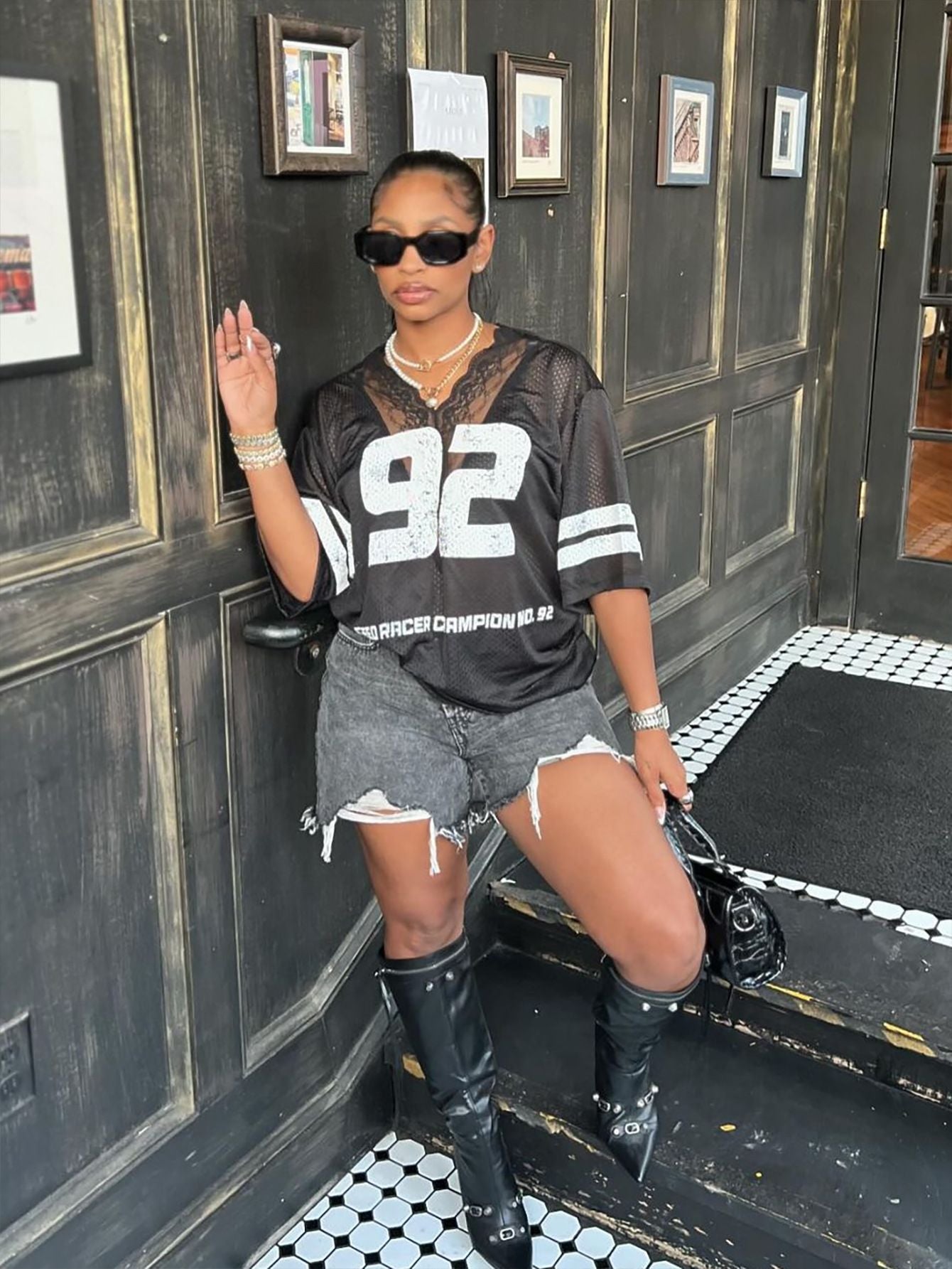 Variant image for Dam T-shirt V-ringad Casual Polyester Spandex-7