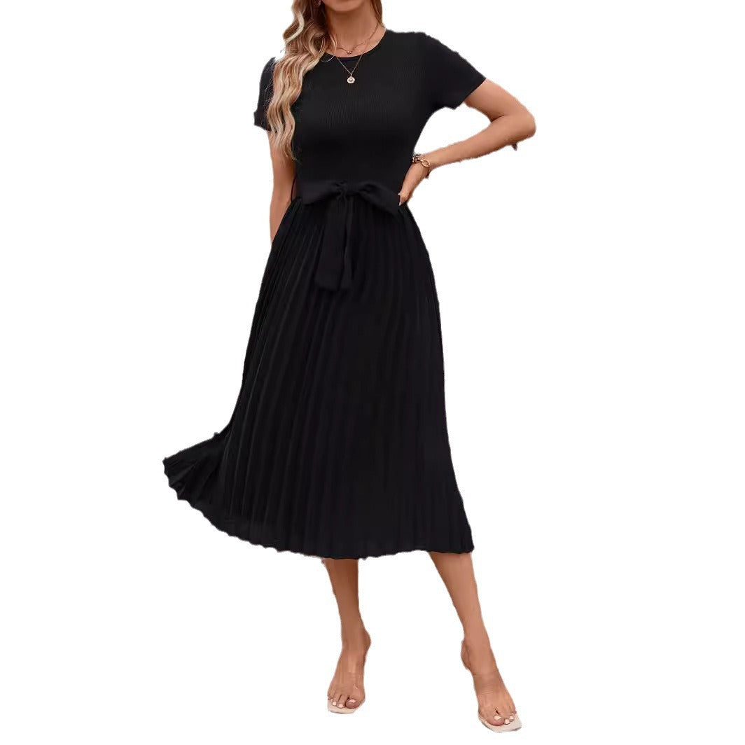 Dam Klänning Midi A-Linjeformad Korta Ärmar Polyester-5