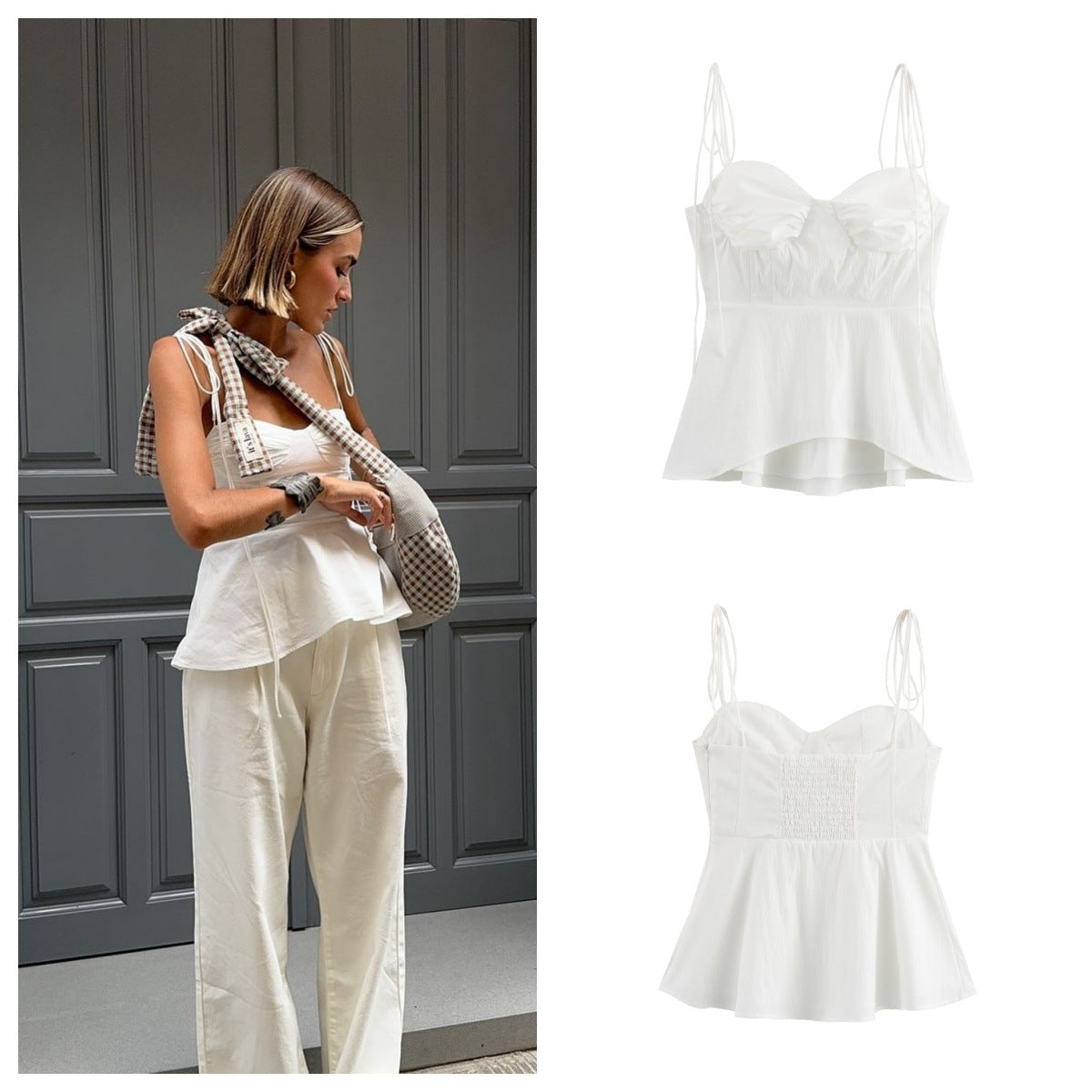 Dam Ärmlös Topp Polyester Modern Festtoppar-2