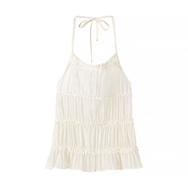 Dam Halter Top och Långbyxor Set Polyester Trendig Silhuett-2