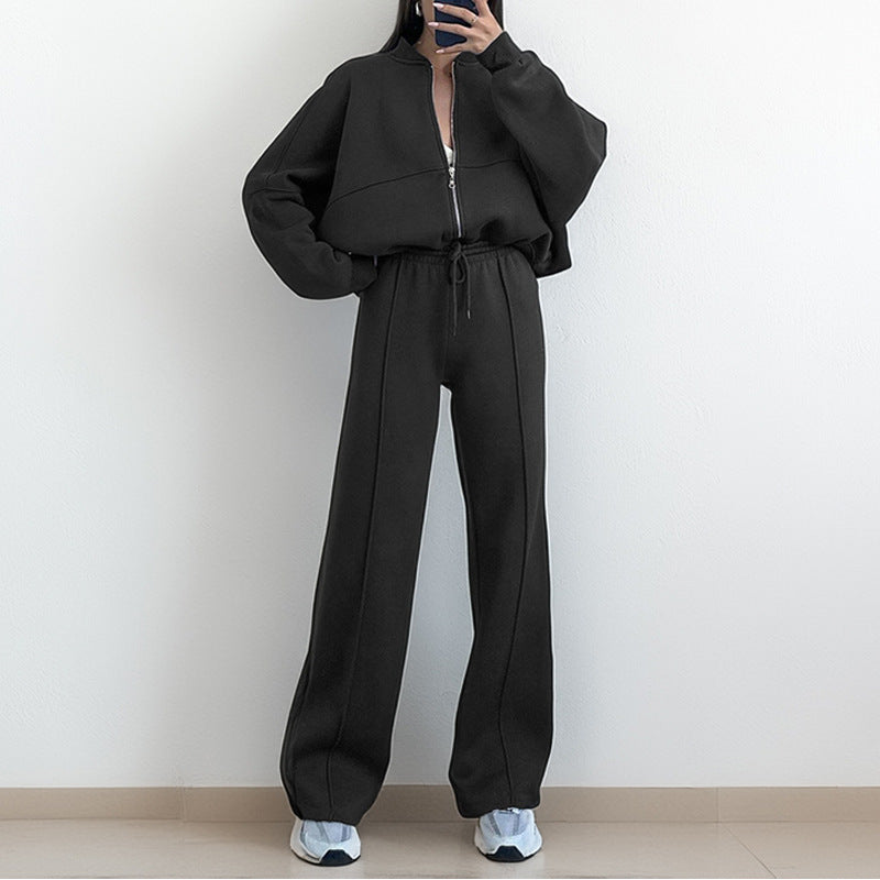 Dam Hoodie Set Löst Snörning Polyester-1