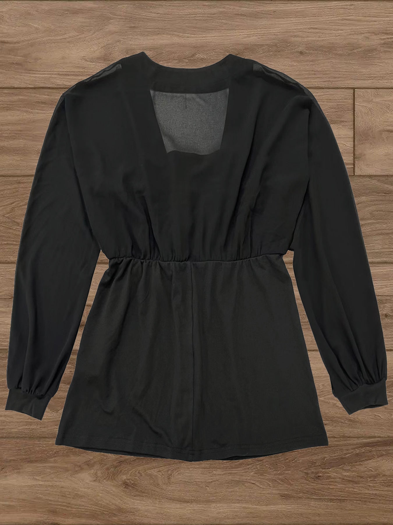 Dam Långärmad T-shirt V-ringad Polyester Elegant Pullover-3