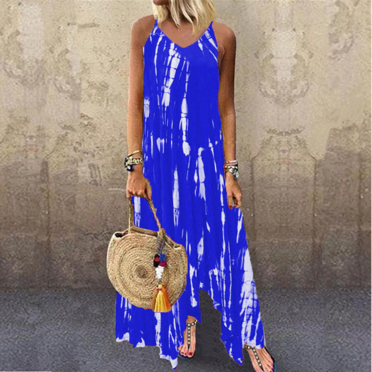 Fina Dam Klänningar Lång Ärmar Tryckt Tie-Dye Bomull Polyester 16