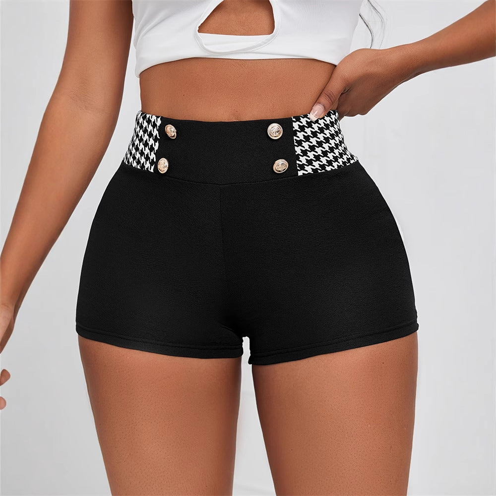 Kvinnor Hög Midja Shorts Elegant Design Elastiskt Tyg 7
