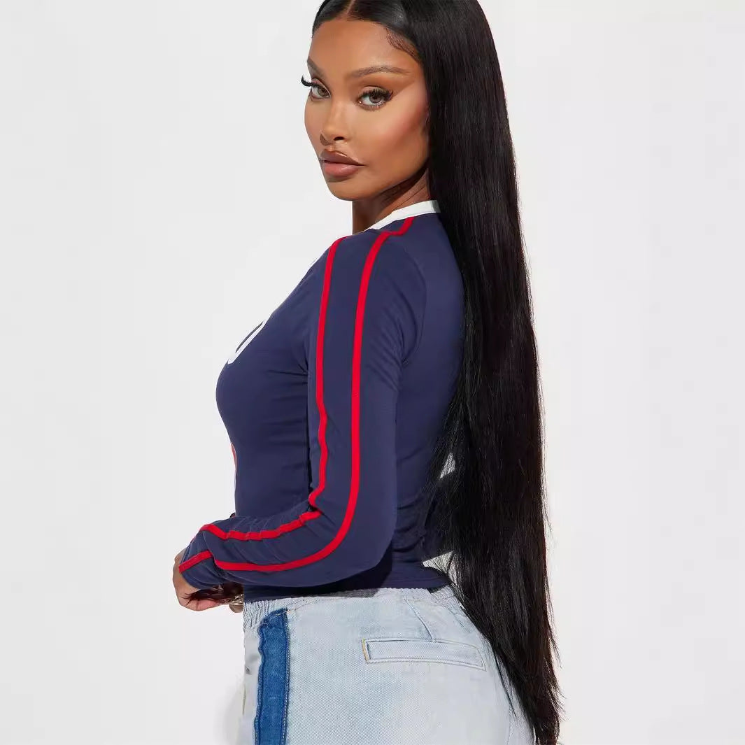 Tjej Sportig Tröja Färgblock Polyester Spandex-3