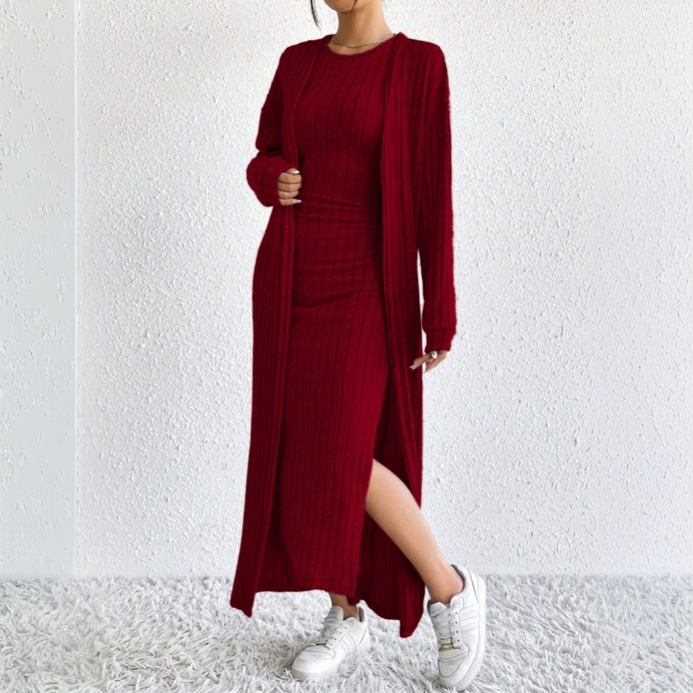 Kvinnors Tvådelad Klänningsuppsättning Minimalistisk Polyester-3