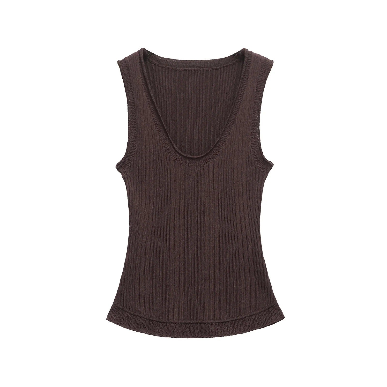 Kvinnors Festtop Djup V-hals Elastisk Ribbad Topp-1