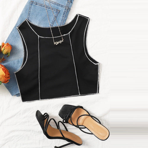 Dam Crop Top Slim Fit Bomull-1