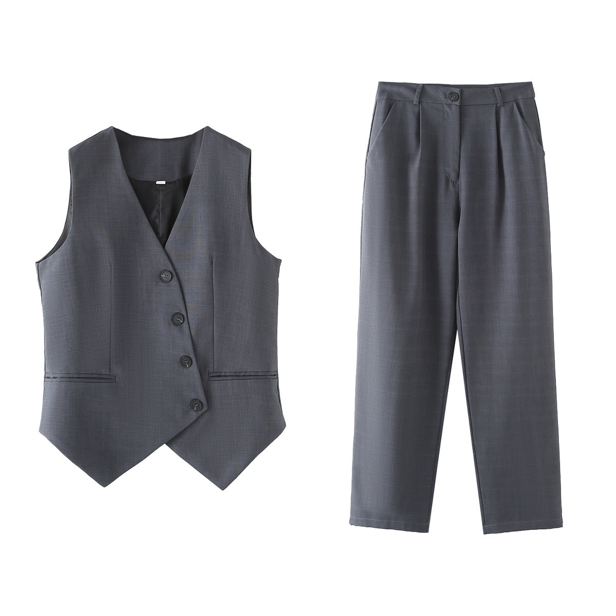 Damkostym Ärmlös Polyester Modern Med Raka Byxor-1
