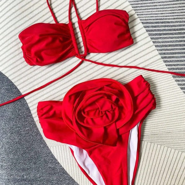 Dam Bikini med Rüsch Detaljer och Justerbara Remmar i Högkvalitativt Elastiskt Tyg 5