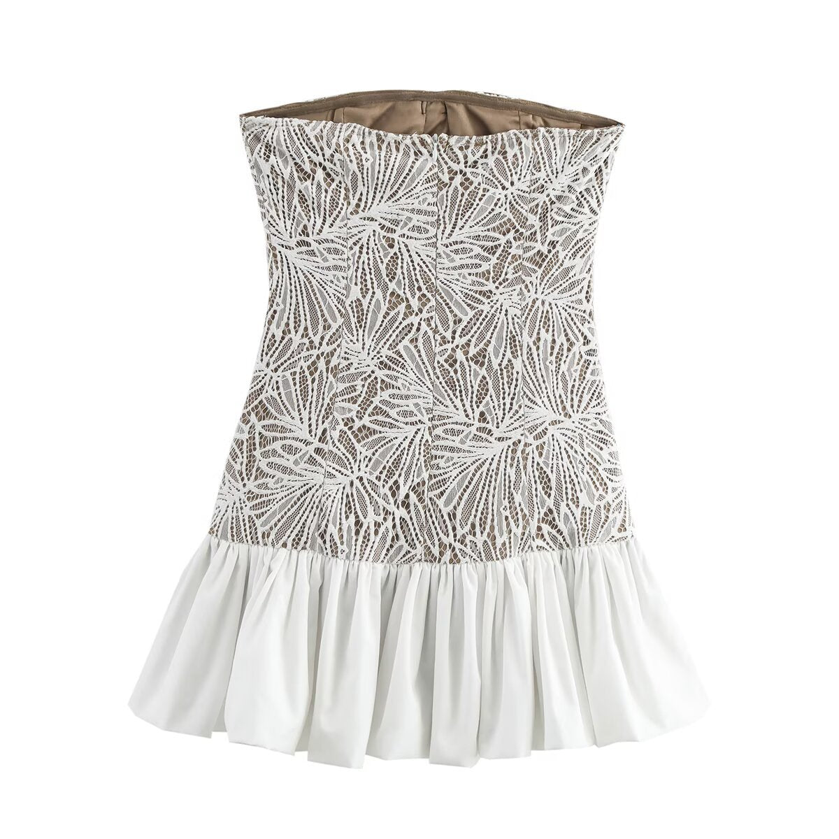 Damklänning Asymmetrisk Kjol Polyester Ärmlös Medelhög Midja-5