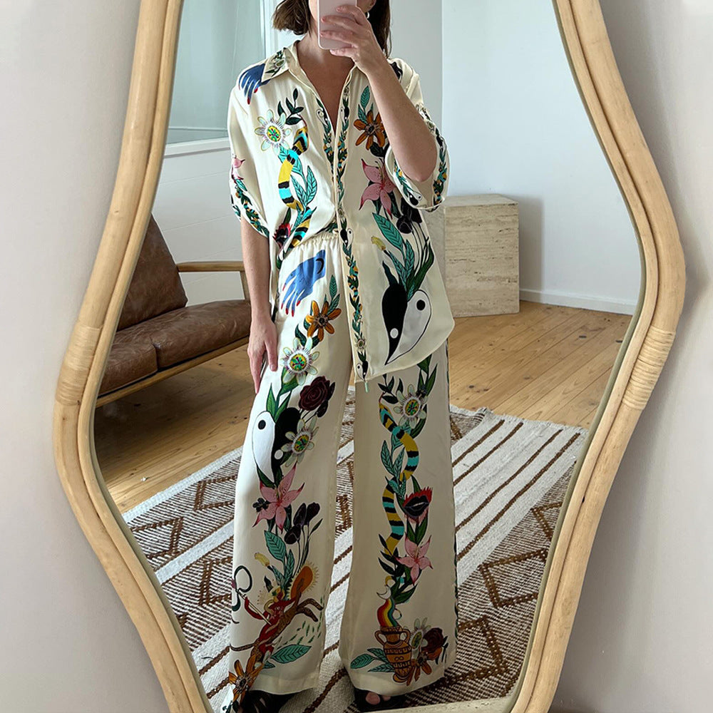 Kvinnors Byxdress Djurmotiv Avslappnad Polyester-4