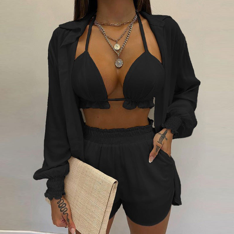 Dam Shorts Set Urban Stil Polyester-4