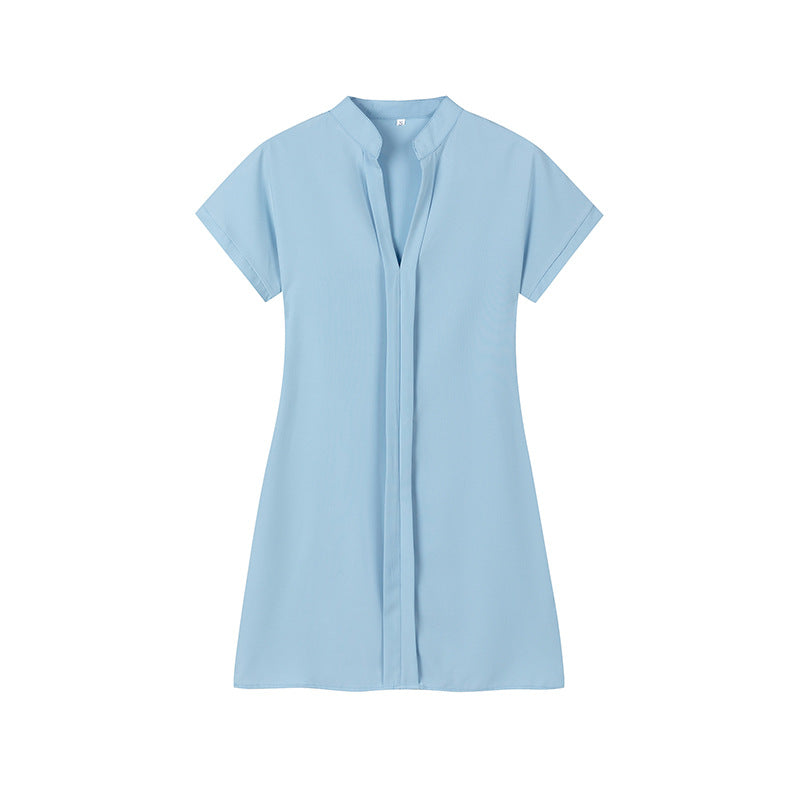 Variant image for Kvinnors Midi Klänning A-Line Polyester Kort Ärmar-21