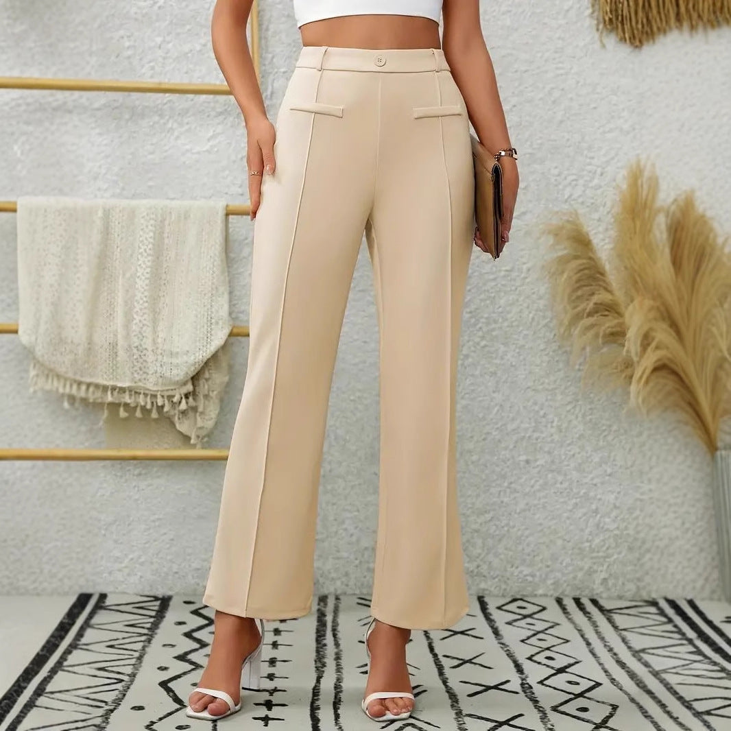 Hochwertige Damen Bredbyxor mit Klassischen Details – Eleganter Schnitt, Hochtailliert, Atmungsaktives Material, Vielseitig für Alle Anlässe 3