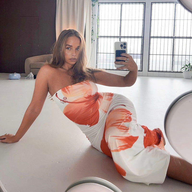 Dam Off-Shoulder Klänning Figurnära Polyester för Sommarfest och Bröllop-5