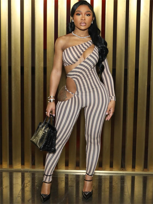 Dam Jumpsuit IhĂ„lig Design Polyester med LĂ„nga Ărmar-1
