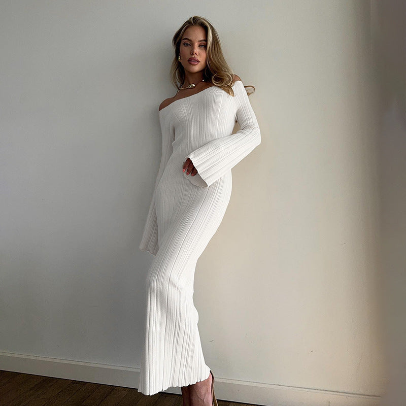 Maxiklänning Dam Axelfri Design med Ruffle Detaljer Mjukt Elastiskt Material 5