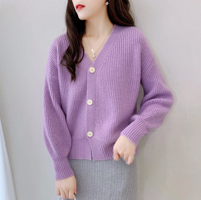 Kvinnors Långärmad Cardigan V-ringning Polyester 11