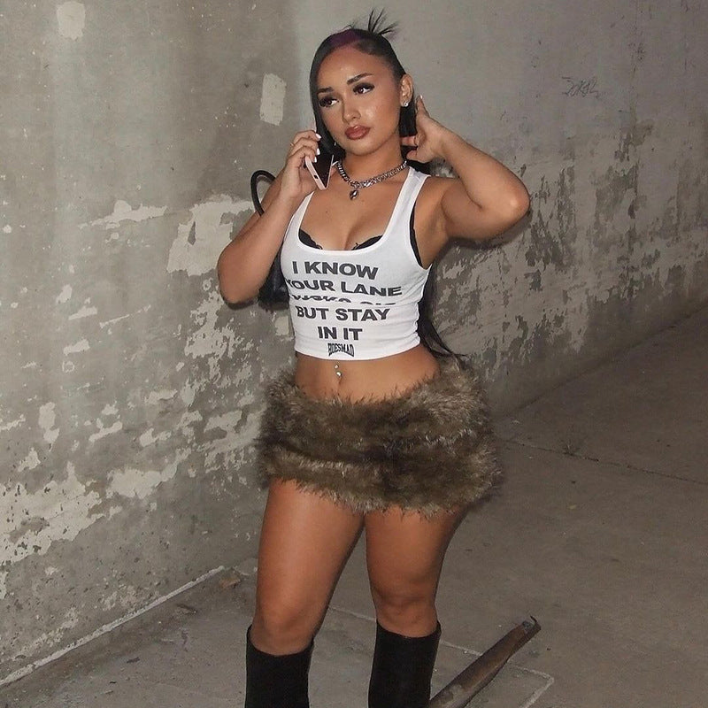 Kvinnors Crop Top Trendig Minikjol 100% Bomull-2
