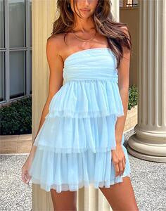 Kvinnors Mini Klänning A-linje U-hals Blommig Polyester-5