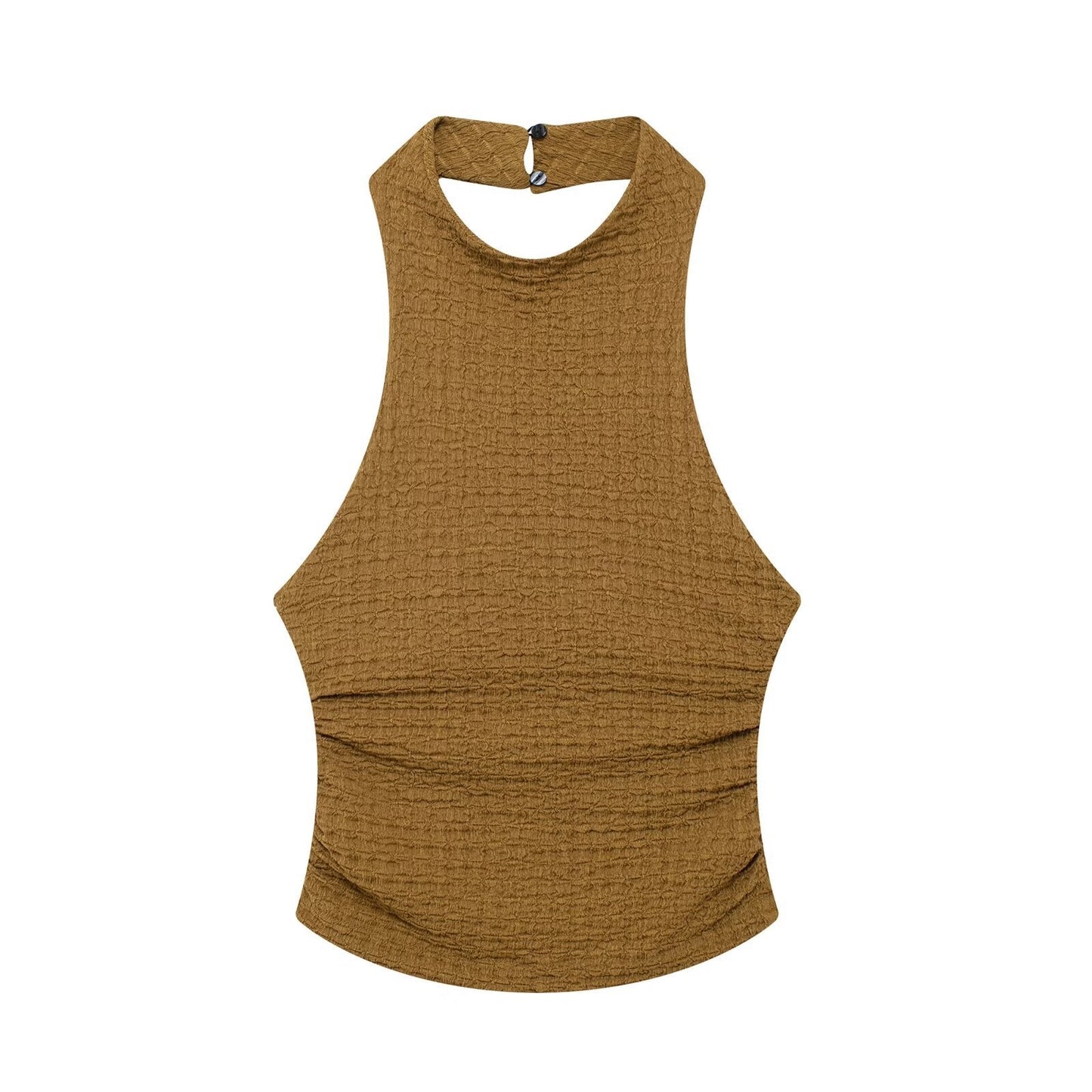 Dam Långbyxor och Top med Öppen Rygg i Lätt Polyester för Sommar-3