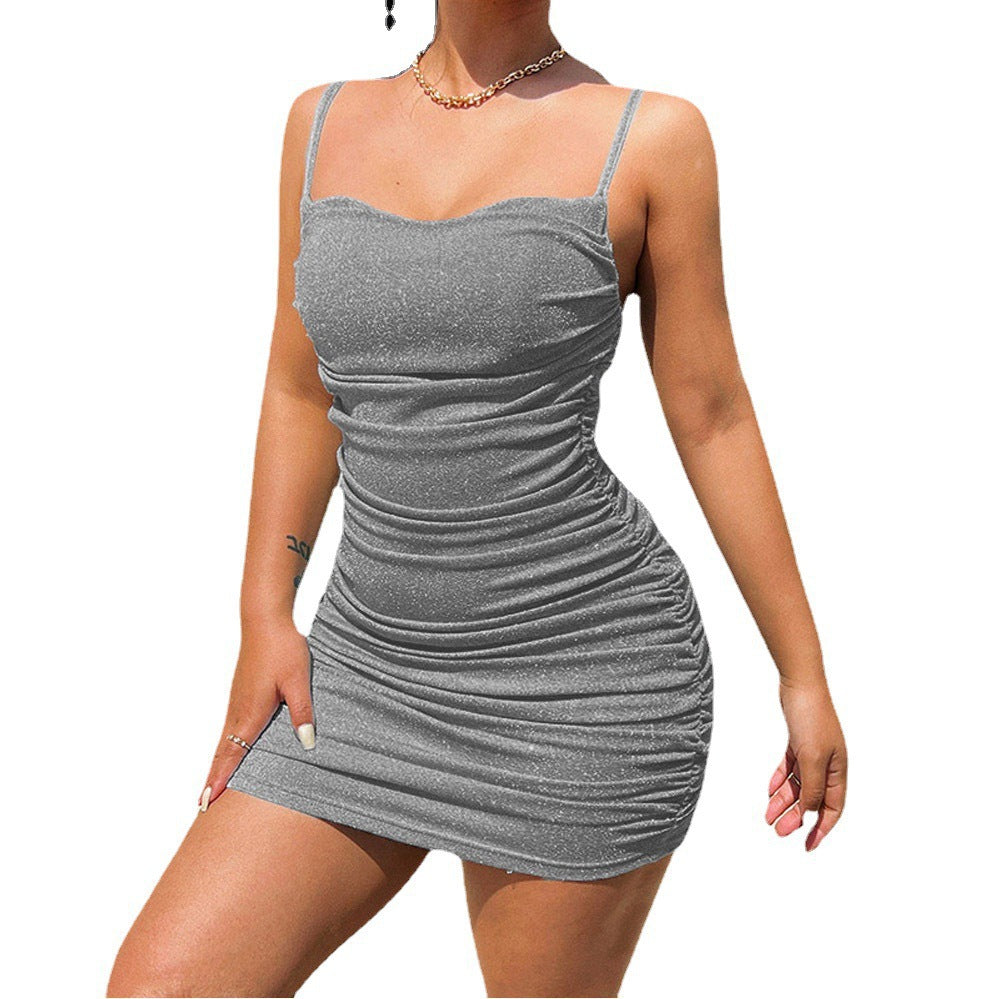 Kvinnors Aftonklänning Spaghetti Band Polyester Bodycon Kort Kjol-6