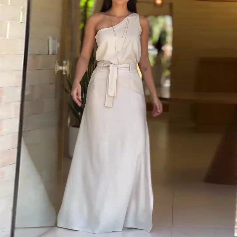 Variant image for Kvinna Lång Klänning Elegant Lätt Material-11