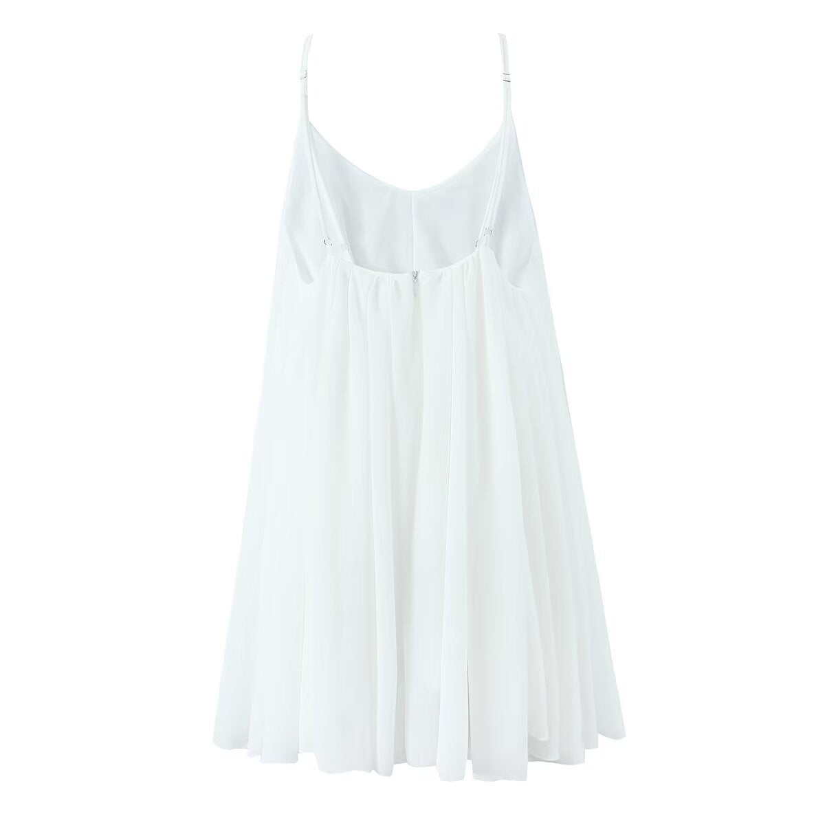 Kvinnors Mini Klänning V-Hals Ärmlös Polyester-2