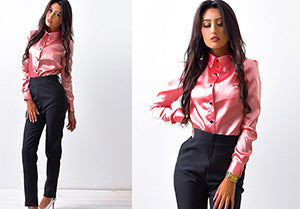 Dam LÄng Kofta Slim Fit Polyester med KnapplÄsning-1