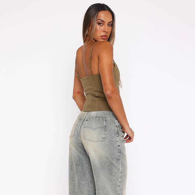 Festliches Korsett Top Damen mit Smala Remmar und Dekorativem Knappband – Elegante Oberteile für Besondere Anlässe 5