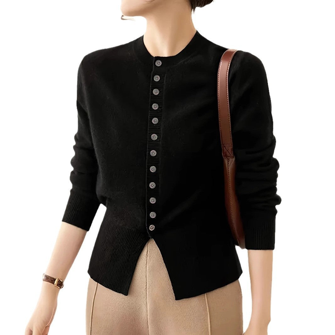 Dam Cardigan Enkel Viscose Normal Passform 95% Viskos-4