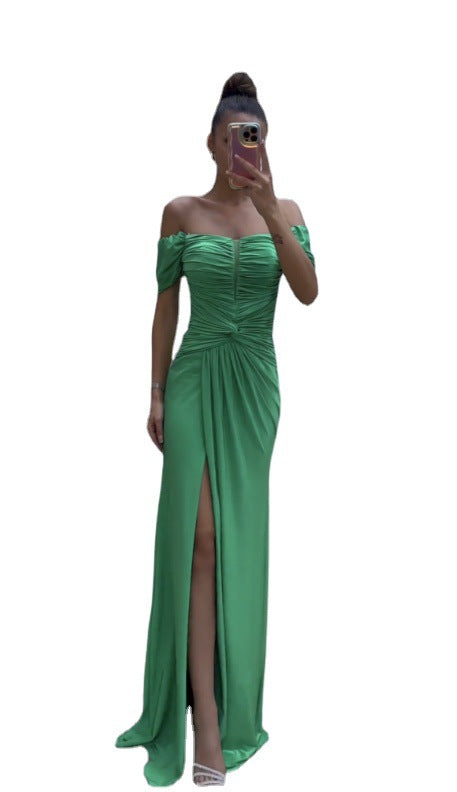 Dam Maxiklänning Tätt Passande Högkvalitativt Tyg-5