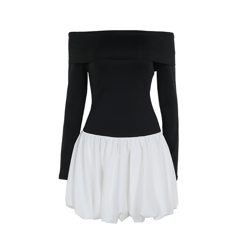 Kvinnors Off-Shoulder Klänning Voluminös Kjol Högkvalitativa Material 6