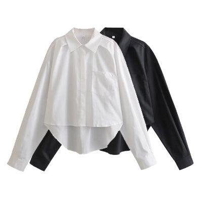 Dam Skjorta Överdimensionerad Enfärgad 100% Bomull-2
