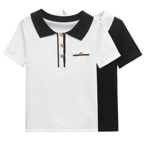 Kvinnors Poloshirt Modern Design Bomull Elegant Komfort 6