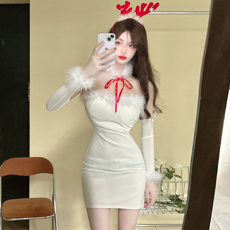 Variant image for Kvinnors Bodycon Klänning Off-Shoulder Polyester Elastan-7