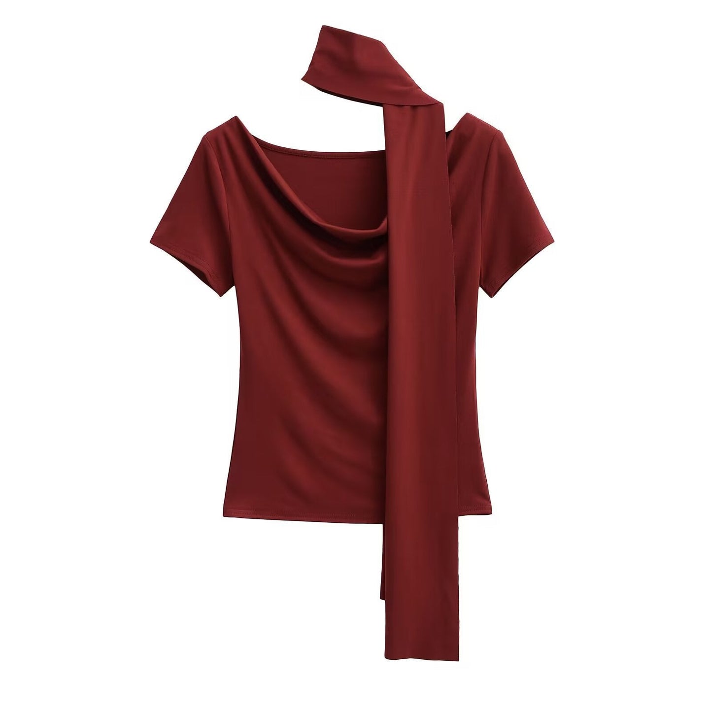 Variant image for Dam Topp Draperad med Halsduk Mjuk Stretchblandning-1