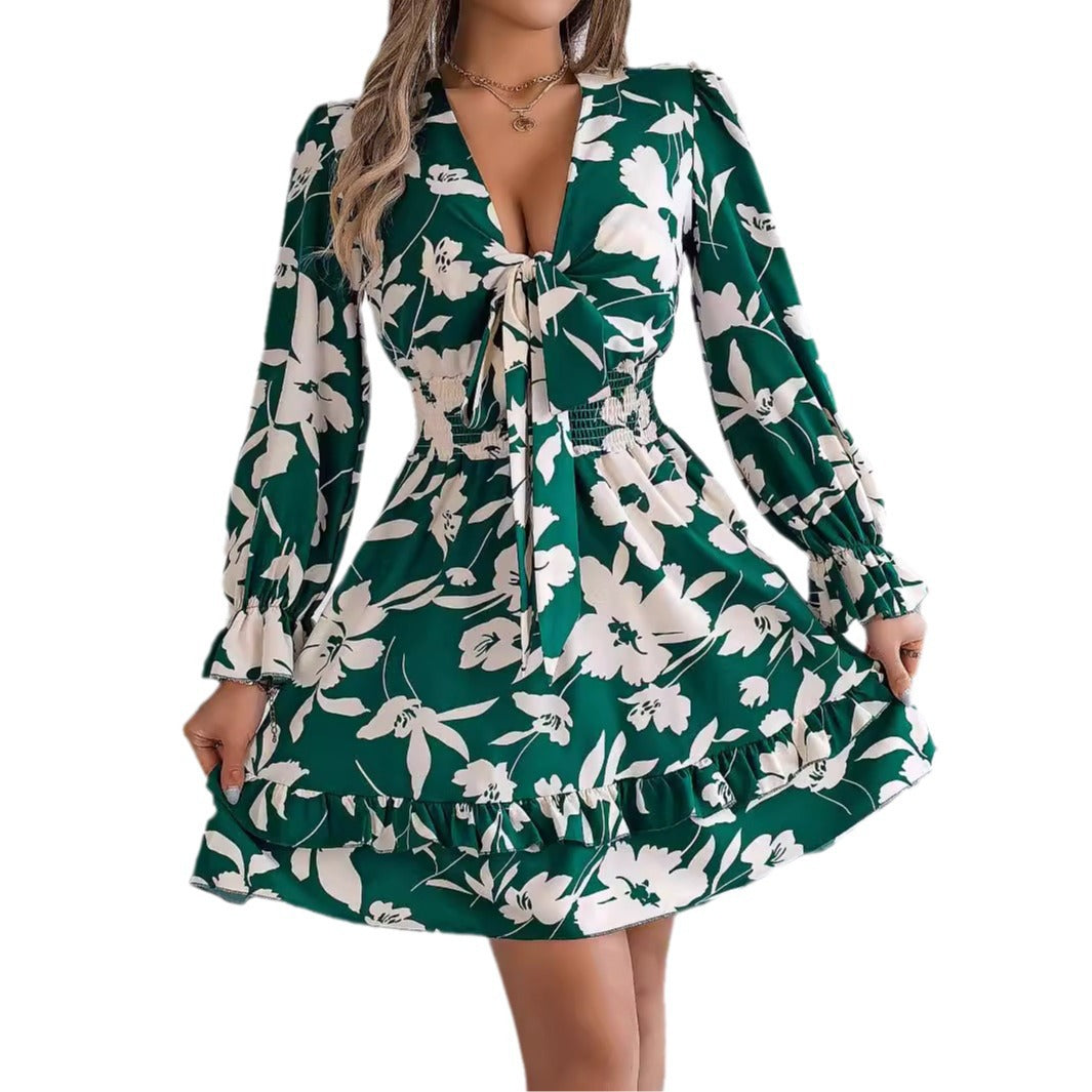 Kvinna A-Line Klänning Långärmad Polyester-6