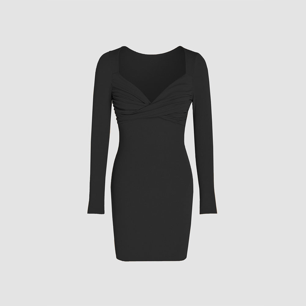 Kvinna Kort Kjol Monokrom Splicing Polyester med Hög Midja-5