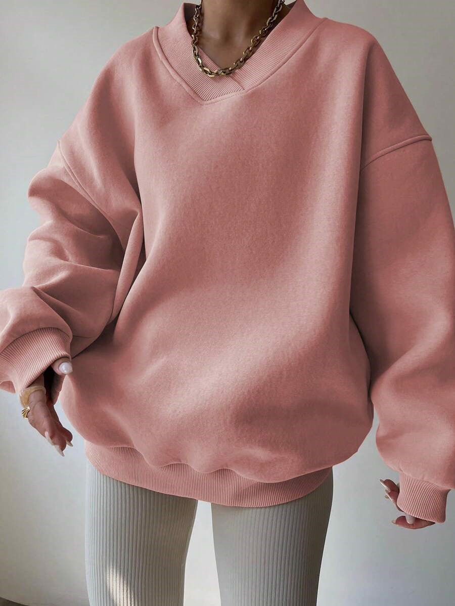 Variant image for Dam Långärmad Tröja Avslappnad Polyester Loose Fit-17