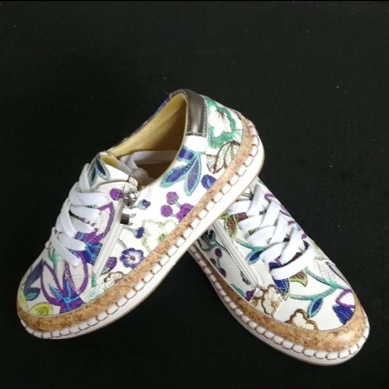 Variant image for Dam Fritidsskor Velour Läder Rund Tå Gummisula-37