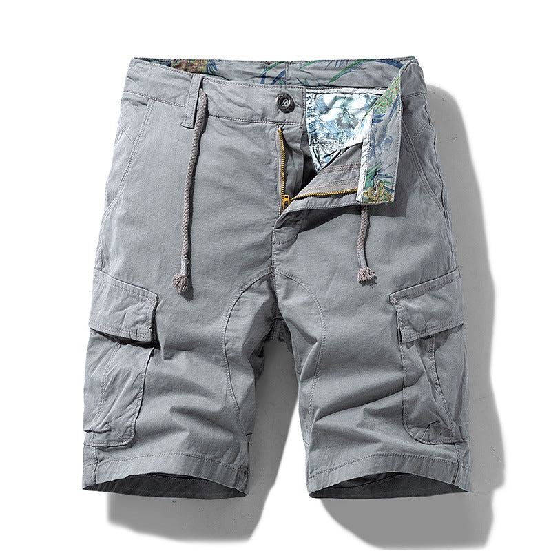Herren Korta Byxor Cargo Bomull med Sidfickor-1
