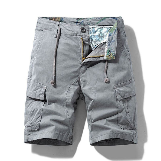 Herren Korta Byxor Cargo Bomull med Sidfickor-1