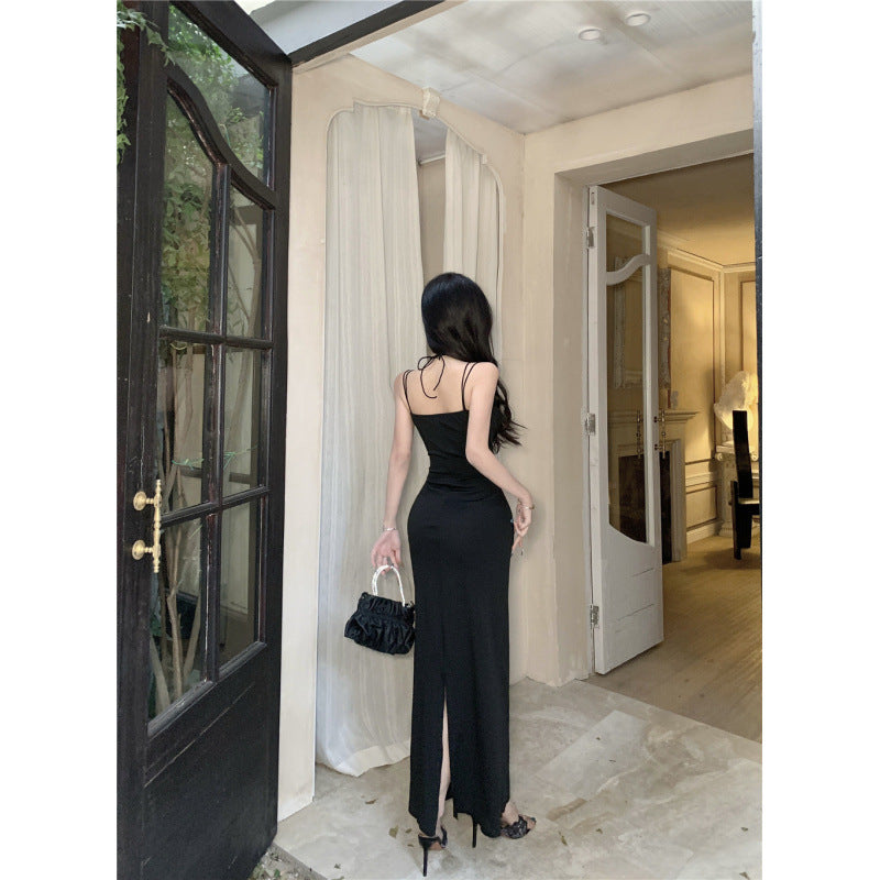 Kvinnors Off-Shoulder Klänning Lång Kjol Polyester-4