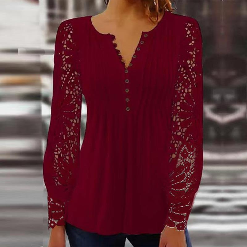 Variant image for Dam Blus med Blommiga Ärmar Hög Kvalitet Polyester-17