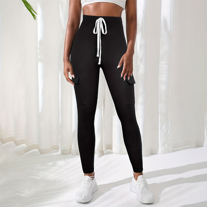 Kvinnors Sport Leggings med Sidofickor och Reflekterande Ränder – Andningsbart Tyg för Komfort och Säkerhet 5